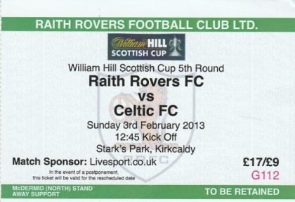 Raith Rovers v Glasgow Celtic 03-Feb-2013