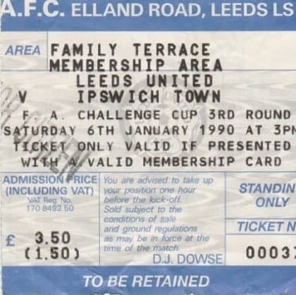 Leeds United v Ipswich Town  06-Jan-1990