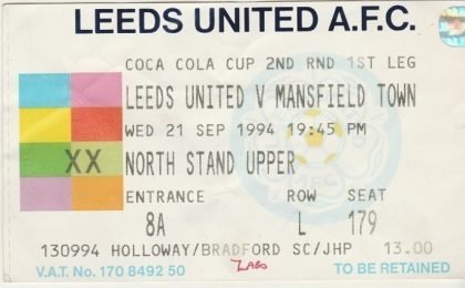Leeds United v Mansfield Town 21-Sep-1994