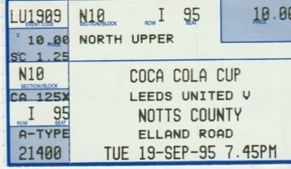 Leeds United v Notts County 19-Sep-1995