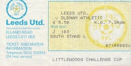 Leeds United v Oldham Athletic  08-Oct-1986