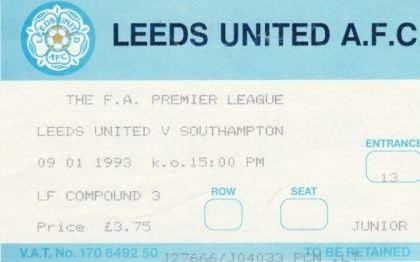 Leeds United v Southampton 09-Jan-1993