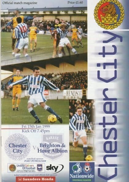 Chester City v Brighton & Hove Albion  15-Jan-1999