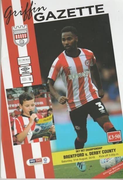 Brentford v Derby County  31-Aug-2019