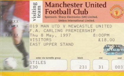 Manchester United v Newcastle United 08-May-1997