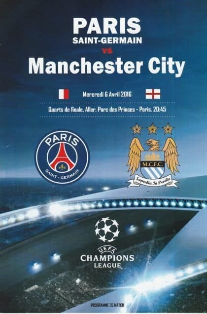 Paris St Germain v Manchester City  06-Apr-2016