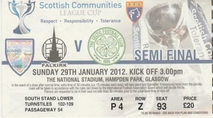 Falkirk v Glasgow Celtic  29-Jan-2012