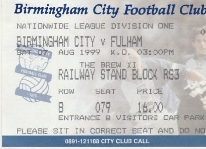 Birmingham City v Fulham 07-Aug-1999