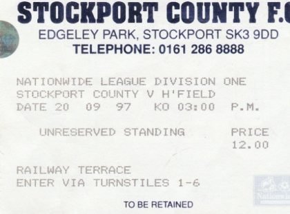 Stockport County v Huddersfield Town  20-Sep-1997