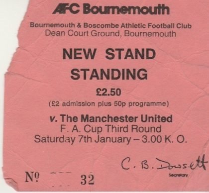 AFC Bournemouth v Manchester United 07-Jan-1984