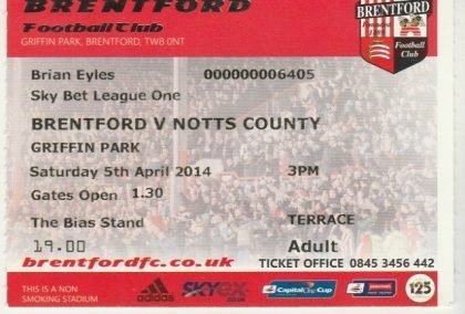 Brentford v Notts County  05-Apr-2014