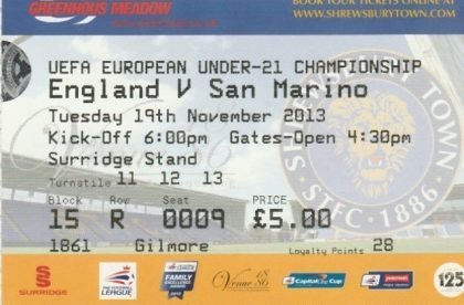 England u21 v San Marino u21  19-Nov-2013