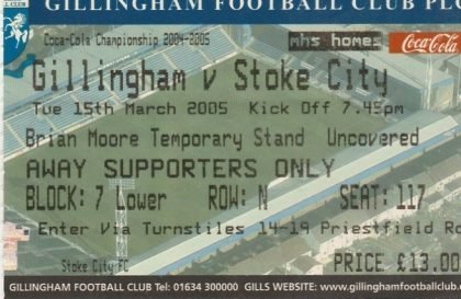 Gillingham v Stoke City  15-Mar-2005
