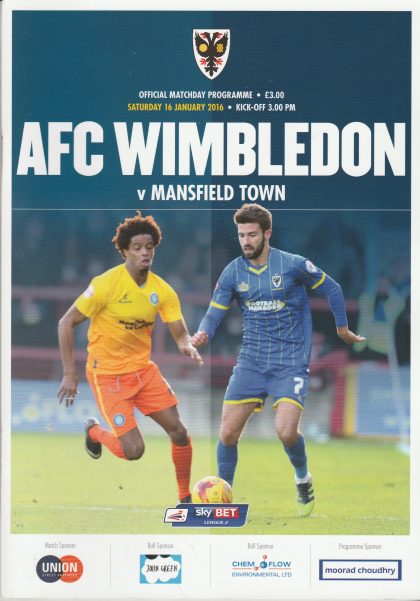 AFC Wimbledon v Mansfield Town  16-Jan-2016