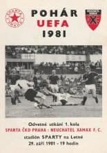 Sparta Prague v Neuchatel Xamax   29-Sep-1981