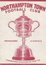 Northampton Town v Scunthorpe United 03-Sep-1963