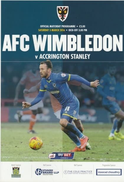 AFC Wimbledon v Accrington Stanley  05-Mar-2016