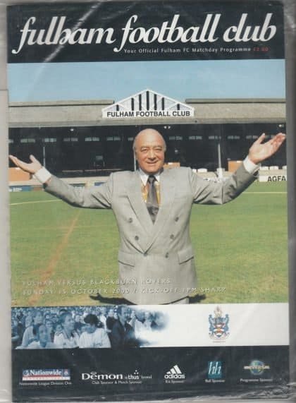 Fulham v Blackburn Rovers 15-Oct-2000