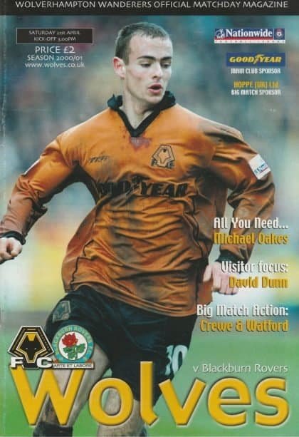 Wolverhampton Wanderers v Blackburn Rovers  21-Apr-2001