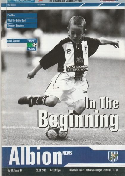 West Bromwich Albion v Blackburn Rovers 30-Sep-2000