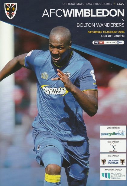 AFC Wimbledon v Bolton Wanderers 13-Aug-2016
