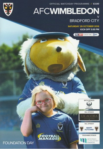 AFC Wimbledon v Bradford City 16-Oct-2016