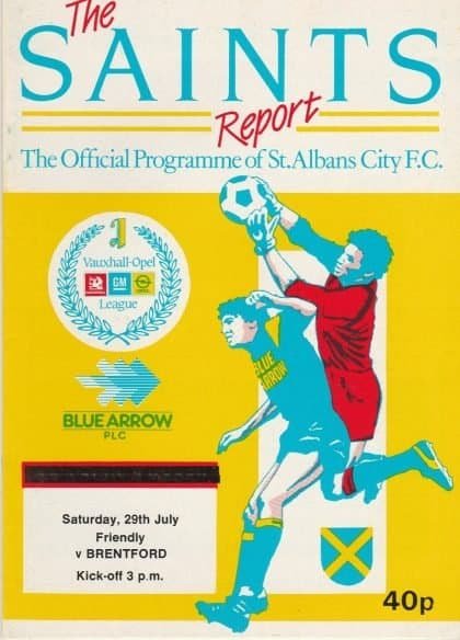 St Albans City v Brentford    29-Jul-1989