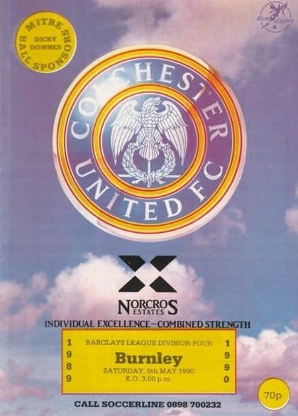 Colchester United v Burnley 08-May-1990