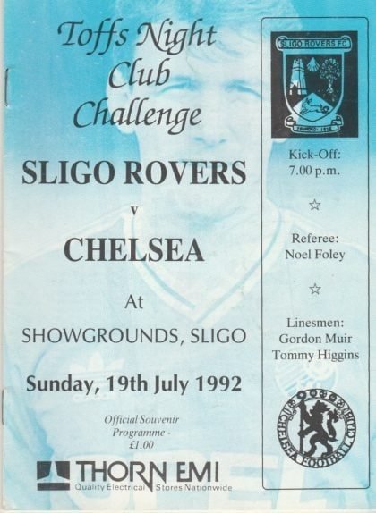 Sligo Rovers v Chelsea   19-Jul-1992