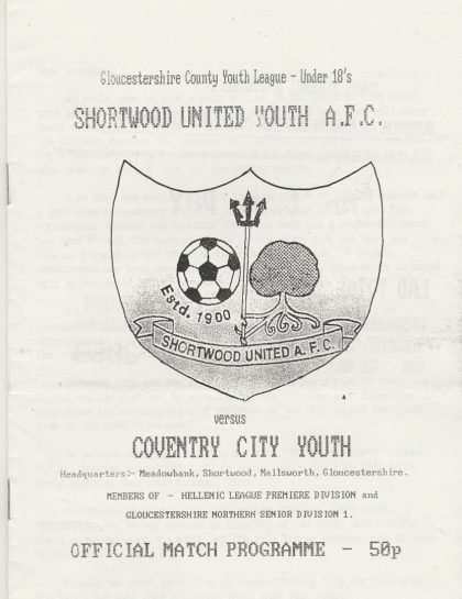 Shortwood United Youth v Coventry City Youth  1991-92