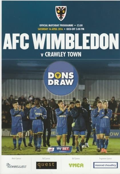 AFC Wimbledon v Crawley Town  16-Apr-2016