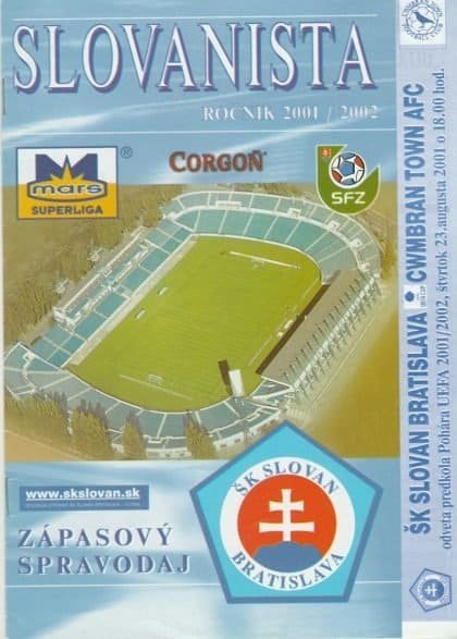 Slovan Bratislava v Cwmbran Town  23-Aug-2001