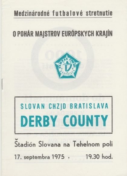 Slovan Bratislava v Derby County 17-Sep-1975