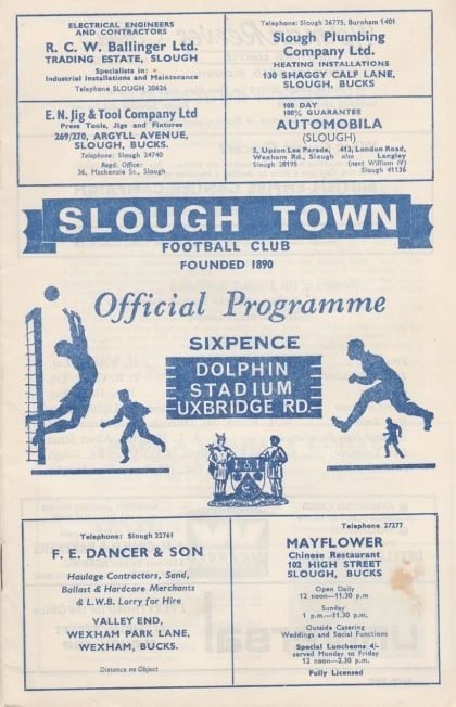 Slough Town v Edgware Town  28-Aug-1965