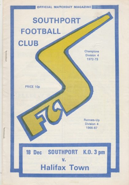 Southport v Halifax Town  18-Dec-1976