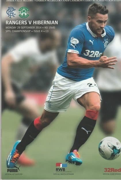 Glasgow Rangers v Hibernian 29-Sep-2014