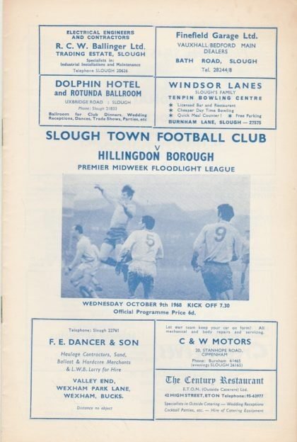 Slough Town v Hillingdon Borough    09-Oct-1968