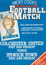 Colchester United Past and Present v Ipswich Town Past and Present   02-Dec-1987