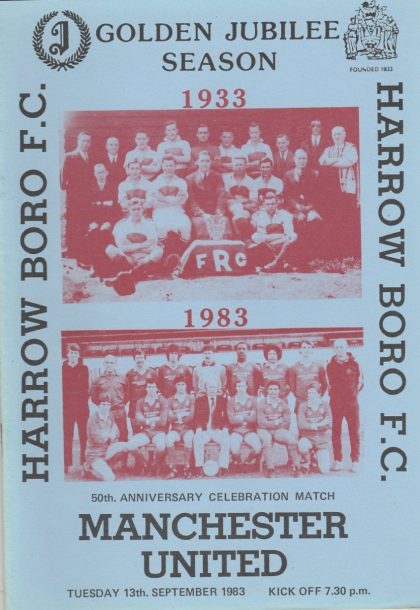 Harrow Borough v Manchester United  13-Sep-1983