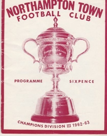 Northampton Town v Middlesbrough  30-Nov-1963