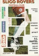 Sligo Rovers v Nantes  06-Jul-1996