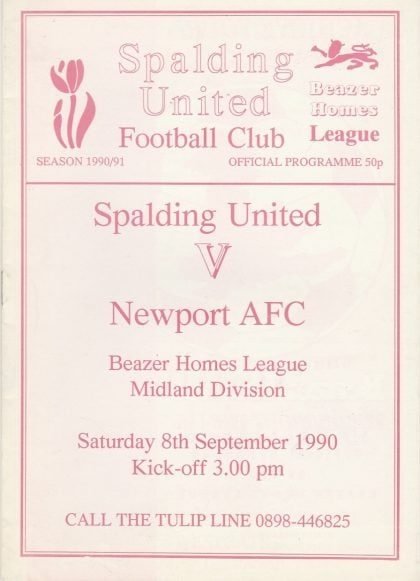 Spalding United v Newport AFC  08-Sep-1990