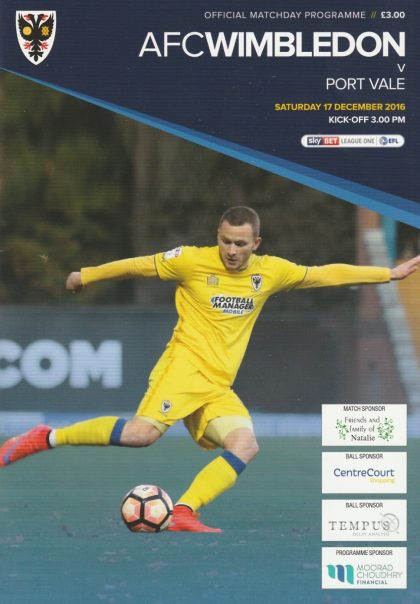 AFC Wimbledon v Port Vale 17-Dec-2016