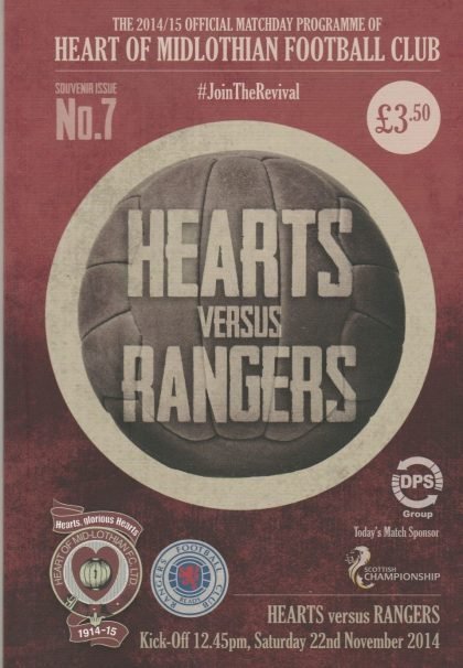 Heart of Midlothian v Glasgow Rangers 22-Nov-2014