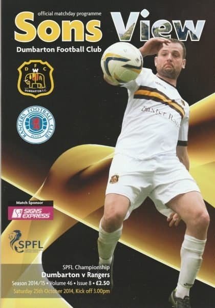 Dumbarton v Glasgow Rangers 25-Oct-2014