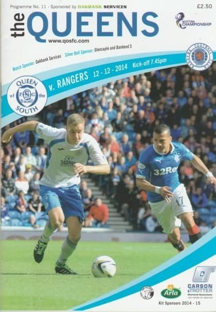 Queen of the South v  Glasgow Rangers 12-Dec-2014