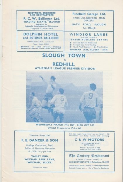 Slough Town v Redhill  19-Mar-1969