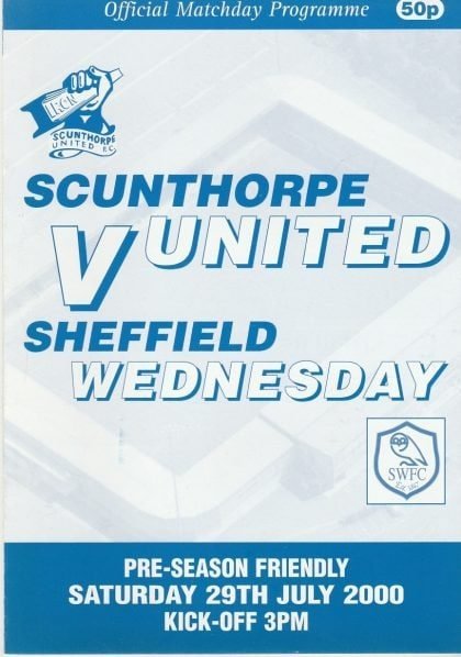 Scunthorpe United v Sheffield Wednesday  29-Jul-2000