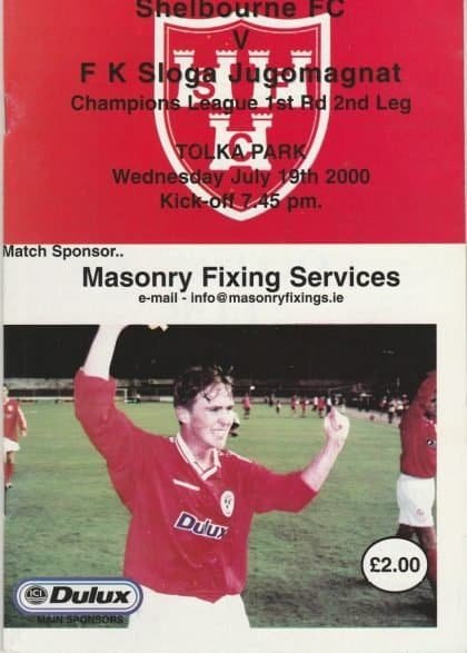Shelbourne v FK Sloga Jugomagnat  19-Jul-2000