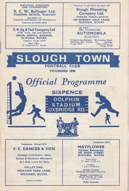 Slough Town v Southall   26-Aug-1965